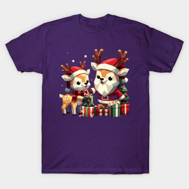 Christmas Cute Reindeer T-Shirt by fadinstitute